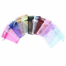 100pcs/lot Jewelry Tulle Drawstring Bag Jewelry Packaging Display & Jewelry Pouches Wedding Gift Organza Bag 51a8#