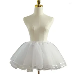 Skirts Women Girls 35cm Tulle Skirt Elastic Waist 3 Layer Mini Petticoat Underskirt Half Slips Dress For Costume Party
