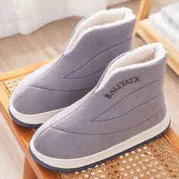 Casual Shoes Womens Winter Couple Boots Keep Warm Plush Non-slip Outside Slipper Soft Adult Cotton Thick Heels Anti-skid Ankle Boot