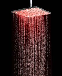 Bath Shower Head Square Faucet LeD Stainless Steel Shower Rainfall Rain Head High Pressure Rainshower SelfDiscoloring4598790