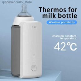 Bottle Warmers Sterilizers# USB 5V milk bottle heater portable wireless charging baby water constant temperature at night new hot selling trend Q240416