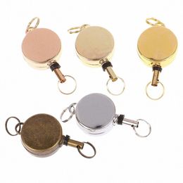 1pcs Anti Lost Yoyo Ski Pass ID Card Resilience Steel Wire Rope Elastic Keychain Recoil Sporty Retractable Alarm Key Ring Z1bT#