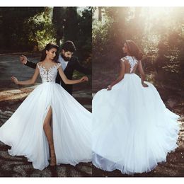 ARRIVAZIONE BEACH NUOVO NEI MERCHIO SCHE INDIETRO STRADA STRADA SPLETTO SEXY Abiti da sposa bohémien abiti da sposa Vestitido