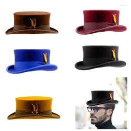 Berets Old-fashioned Top Hat Wool Fedoras Man Women Unisex Wear Classical For Travel