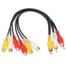 Remote Controlers 3 RCA Male To 6 Female Plug Splitter Audio TV DVD Video Adapter AV Cable