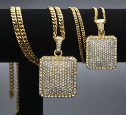 Mens Hip Hop Chain Fashion Jewellry Full Rhinestone Pendant Necklaces Gold Filled Hiphop Zodiac Jewelry Men Cuban Chains Necklace 1079095