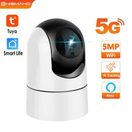 System 5g Wifi Baby Monitor 5mp Tuya Ip Camera 1080p Security Protection Indoor Mini Video Surveillance Auto Tracking Smart Home Alexa