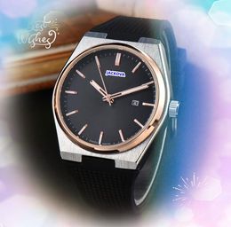 Luxury three stiches classic fashion quartz watch stopwatch sapphire glass waterproof colorful rubber strap President Mens Auto Date Bracelet Wristwatch gifts