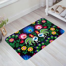 Carpets Mexico Art Flower Chicken Kitchen Floor Mat Living Room Decor Carpet Home Hallway Entrance Doormat Balcony Door Anti Slip Rug