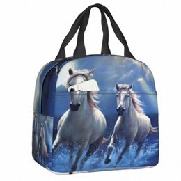 custom Classic Horse Running Lunch Bag Cooler Thermal Insulated Lunch Boxes for Women Children Work School Food Picnic Tote Bags a1ee#
