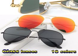 Vintage Pilot Men Women 58mm 62mm UV400 Aviation mirror Mirror Glass Lens Sunglasses With Cases Driving9609005