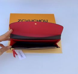 free shipping Wholesale s lady long wallet multicolor coin purse Card holder original box women classic zipper pocket serial 013878553