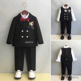 Suits Flower Boys Wedding Suit Children Photography Dress Kids Stage Performance Formal Blazer Suit Baby Birthday Ceremony Costume