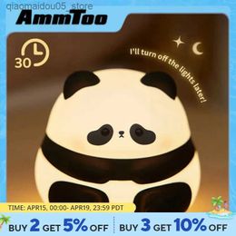 Lamps Shades AmmToo Panda Silicone Light Gift for Girls Colourful Pressure Reducing Light with 3 Bedroom Sleep Night Light Modes Q240416