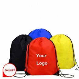 persalized Customizati Print Image / Logo / Name The Drawstring Bag Women Men Causal Backpack Travel Bags Sports Bag P9xy#