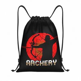 custom Archery Archer Drawstring Bag for Shop Yoga Backpacks Men Women Hunting Sport Sports Gym Sackpack z9RS#