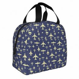 fly Past Aeroplanes Insulated Lunch Bags Cooler Bag Lunch Ctainer Pilot Air Fighter Tote Lunch Box Bento Pouch Work Picnic h7YT#