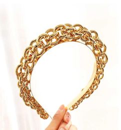 Metal Chain Braided Headband Women Girls Temperament Sweet Lady Hairband Gold Silver Hair Hoops Hair Accessories X07229858740