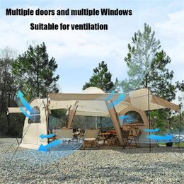 Tents And Shelters Outdoor Camping Multi-door Rain Windproof L;arge Space Portable Shelter Thickened Shade Tent Multi-window Family