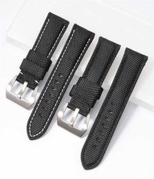 22mm 24mm 26mm High Quality Nylon Fabric Blue Black Canvas Watchbands For Pamerai Watch Strap Band Men039s Wrist Watch Bracelet1241606
