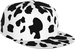 Ball Caps Dalmatian Dog Print Flat Bill Hat Unisex Snapback Baseball Cap Hip Hop Style Visor Blank Adjustable Black