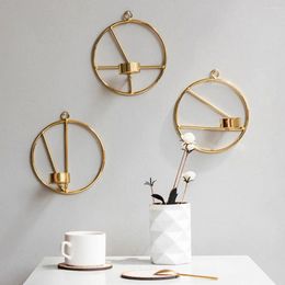 Candle Holders Nordic Style Round Metal 3D Geometric Wall Holder Tealight Sconce Decor DIY