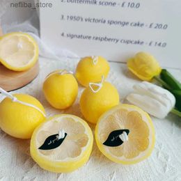 Fragrance Lemon Scented Candle Simulation Half a Lemon Shooting Props Fragrance Soy Wax Candles Home Decorations Handmade Gifts L410