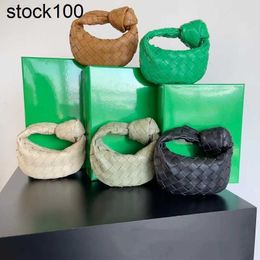 BottegVenetas Handbag Italy Jodie Top Bag 2024 Ultra-mini Knitting Original Sheepskin Knotted Round Hobo Curved Women's Leather