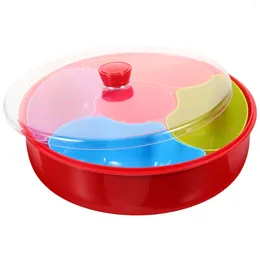 Dinnerware Sets Container Compartment Box With Lid Child Containers Plastic Candy Dish Fruit Plate