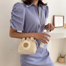 Evening Bags Rattan Woven Women Straw Bag Handbag Knit Summer Beach Woman Shoulder Messenger Khaki Beige Bolsa Feminina