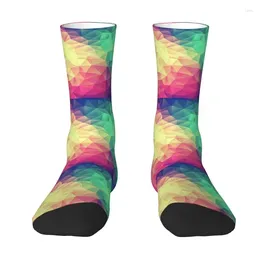 Men's Socks Cool Abstract Colourful Triangles Dress Unisex Comfortable Warm 3D Printed Crew