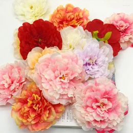 Decorative Flowers 2pcs Large Artificial Silk Peony Flower Head 15CM Blooming DIY Wedding Wall Floral Party Home