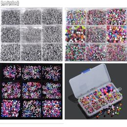 4590pcs Mix Stainless Steel Nose Ear Belly Lip Tongue Ring Captive Bead Eyebrow Bar Piercings Body Jewelry Lot Bulk 240409