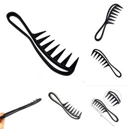 New 1 Pcs Wide Tooth Shark Plastic Detangler Curly Salon Hairdressing Comb Massage For Styling Tool For Curl Hair