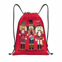 nutcracker Soldier Toy Christmas Gift Drawstring Backpack Sports Gym Bag for Men Women Training Sackpack T3wO#