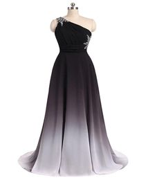 Sexy Ombre Long Prom Dresses Chiffon A Line Plus Size FloorLength Formal Evening Party Celebrity Bridesmaid Gown QC12307149075