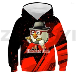 Men's Hoodies Chicken Gun Movie 3D Print Hoodie Teens Girls Harajuku Cartoon Clothes Baby Spring And Autumn Long Sleeve Boy Anime Pullover