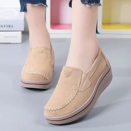 Casual Shoes 2024 Autumn Women Flats Platform Ladies Suede Leather Flat Slip On Sneakers Moccasins