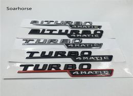 BITURBO TURBO 4MATIC Emblem Badge Letters Car Front Fender Stickers for Mercedes Benz AMG 4 Matic3267273
