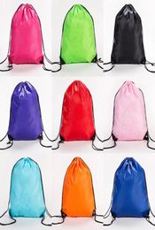 Solid Color String Drawstring Back Pack Cinch Sack Gym Tote Bag School Sport Shoe Bags1952579