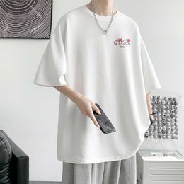 Registered/summer Personality Niche Pure Cotton Short Sleeved T-shirt Men's Loose Oversized T-shirt Base DT9636/P25