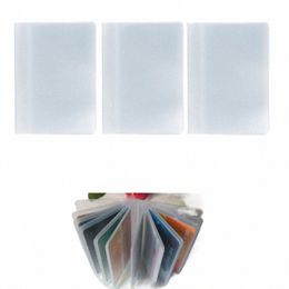 fi Plastic PVC Clear Pouch ID Credit Card Holder Organiser Keeper Pocket Name Busin Card Bags Solid 10 Slots z7yP#