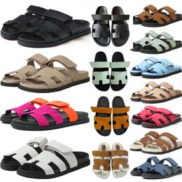 designers chypre sandals slides slippers mens women girls Flat Buckle Black leather Soft brown suede pink orange comfortable fashion Daily Outfit size 35-42 001