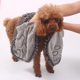 Towel Absorbent Dog Microfiber Quick Drying Machine Washable With Hand Pockets Pet For Medium Large 31 X 13''