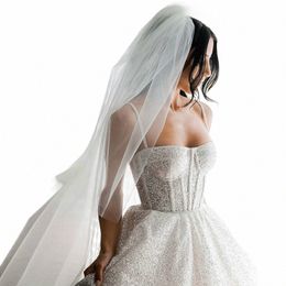 mmq M92 Handmade Wedding Veil Minimalist Bride Lg Wedding Party Bridal Veil White/Off-White Accories for Girlfriend z8wc#