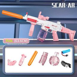 Gun Toys Uzi Water Gun Electric Pistol Shooting Toy Full Automatic Summer Beach Toy For Kids Children Boys Girls Gift 240416