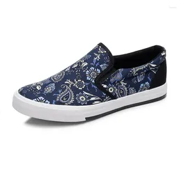 Casual Shoes Summer Floral Trend Fashionable Lazy Autumn Men's Cloth Breathable Classic Canvas Slip-On