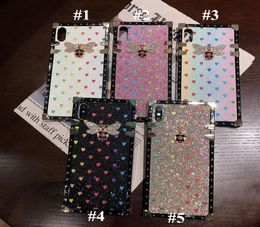 For iPhone 12 Pro Max 11 pro XS XR X 7 8 Plus Luxury Designer Women Defender Phone Case Glitter Love Fashion Shockproof Diamond Ca1711711