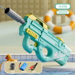 P90 Electric Water Gun Shooting Toy Fully Automatic Summer Beach Childrens Outdoor Fun Toy Boys and Girls Adult Toy 240408