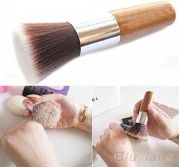 Whole Flat Top Buffer Foundation Powder Brush Cosmetic Makeup Basic Tool Wooden Handle 1259i1032077